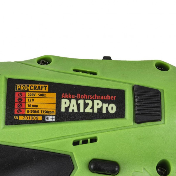 Аккумуляторный шуруповерт ProCraft PA12Pro DFR 