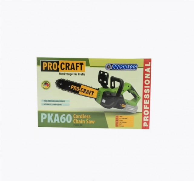 Пила цепная аккумуляторная Procraft PKA60 20В 14', 3500 об/мин (Шина+ Цепь)(Без АКБ и ЗУ)