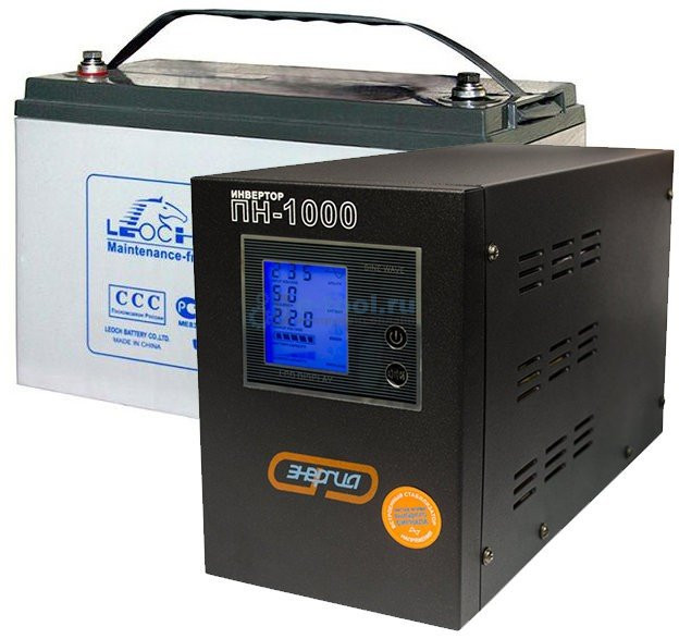 Комплект Энергия ПН-1000 Инвертор + Leoch DJM 12-100