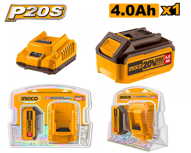 Набор аккумулятор и зарядное устройство INGCO FBCPK1214 INDUSTRIAL 1x4 Ач